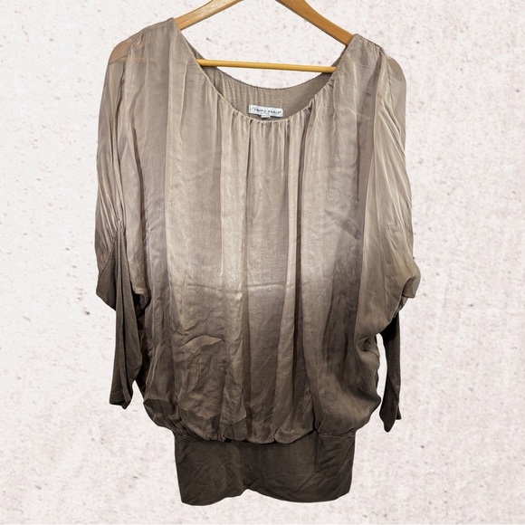Tempo Paris Brown Boxy Blouse Relaxed Style - Picture 1 of 4